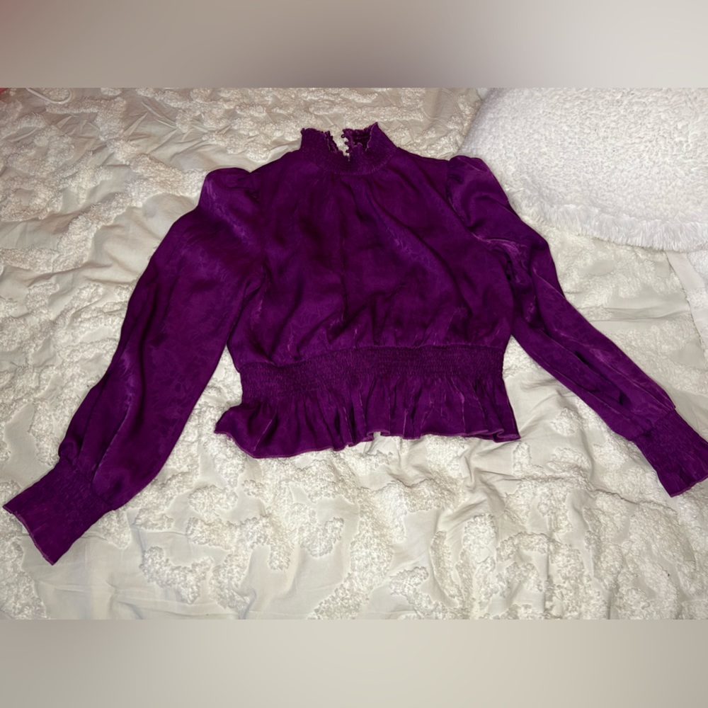 Lucy Paris Deep Purple Boutique crop blouse
